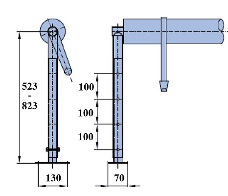 Stojany navíjecího zařízení - výškově stavitelné 52-83cm