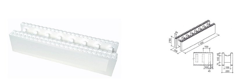 Polystyrenový blok standart koncový 120x25x25cm