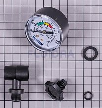 Manometr, T-kus+odvzd.zátka zadní závit Bibao
