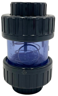 Zpětný ventil transparentní d75 PVC PN16 EPDM