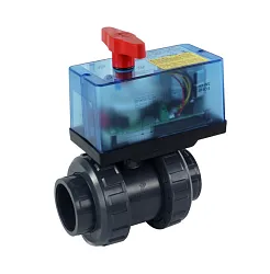 2-cest. Kulový kohou d50 s el.pohonem 230V PVC PN3