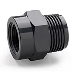 Krátký nipl závitový vněj./vnitř. Závit d1" x 1/4" PVC PN16