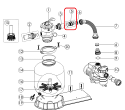 Adaptér na hadici připojení nádoby TOP (SS)
