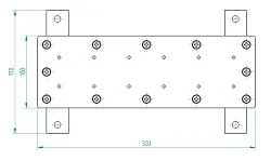 Perličková masáž 300x100mm, AISI 316 do fólie