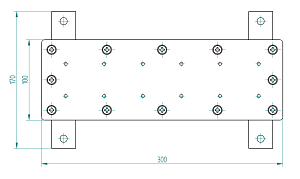 Perličková masáž 300x100mm, AISI 316 do fólie
