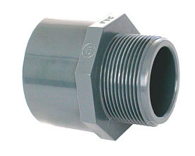 Přechodný objímkový nipl PVC d40/50x1 1/2" - delší závit