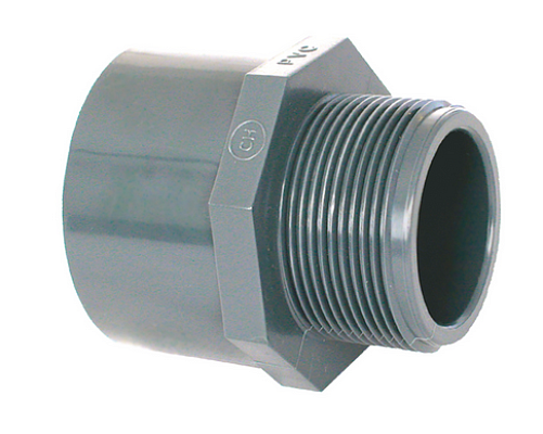Přechodný objímkový nipl PVC d40/50x1 1/2" - delší závit